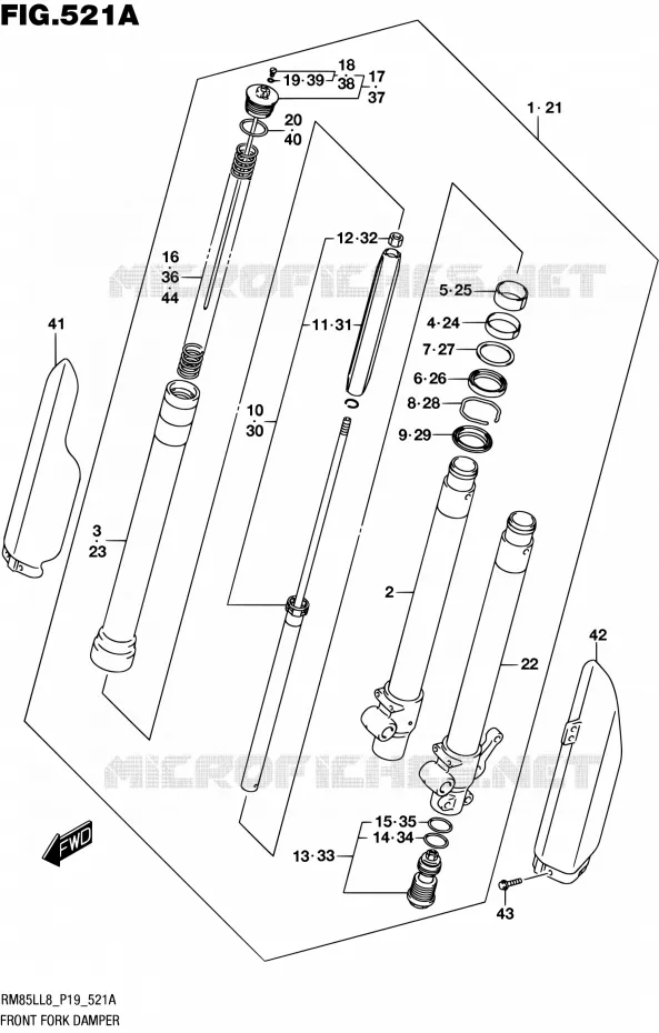 FRONT FORK Suzuki MOTO 85 RM 2018  RM85LL8 P19