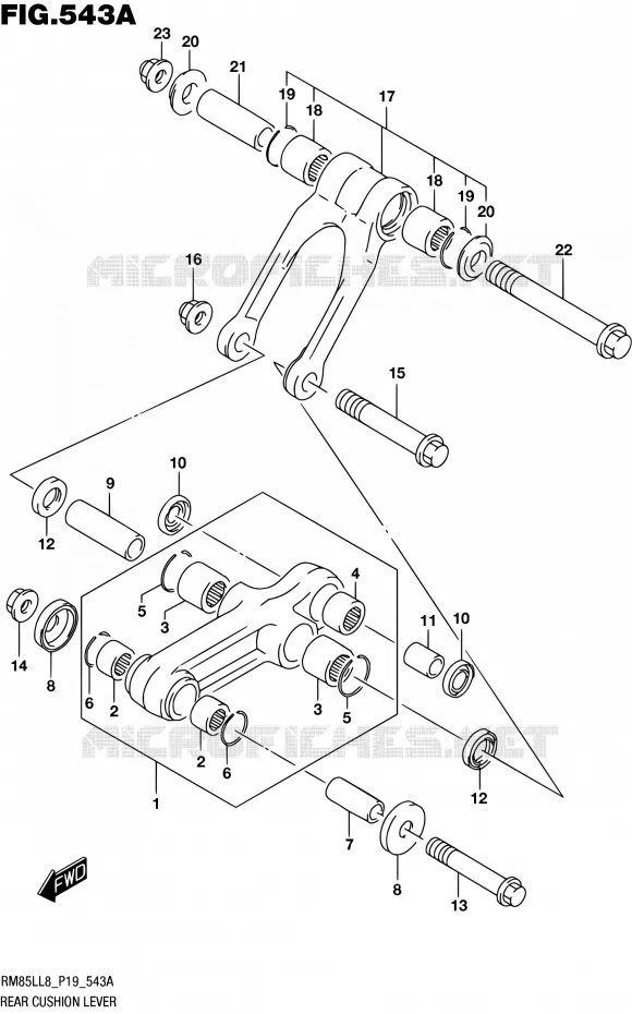 SHOCK ABSORBER LINKAGE Suzuki MOTO 85 RM 2018  RM85LL8 P19