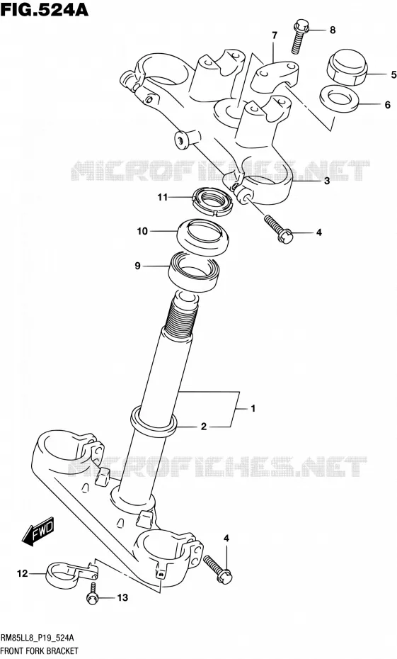 STEERING COLUMN Suzuki MOTO 85 RM 2018  RM85LL8 P19
