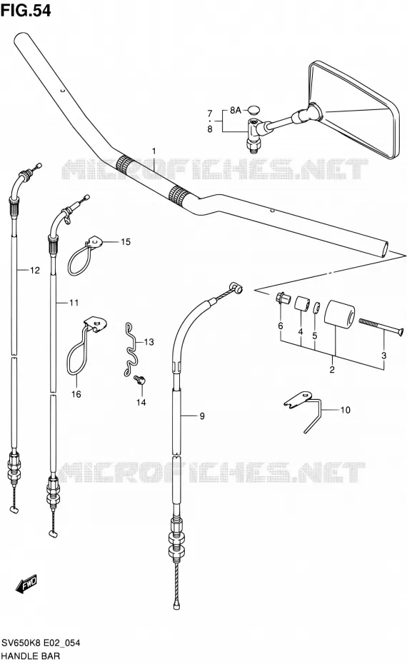 HANDLEBARTHOUT COWLING) Suzuki MOTO 650 SV 2008  SV650K8(E2)