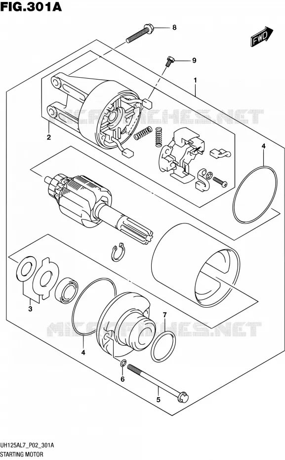 STARTER MOTOR Suzuki SCOOTER 125 BURGMAN 2017  UH125AL7 P02