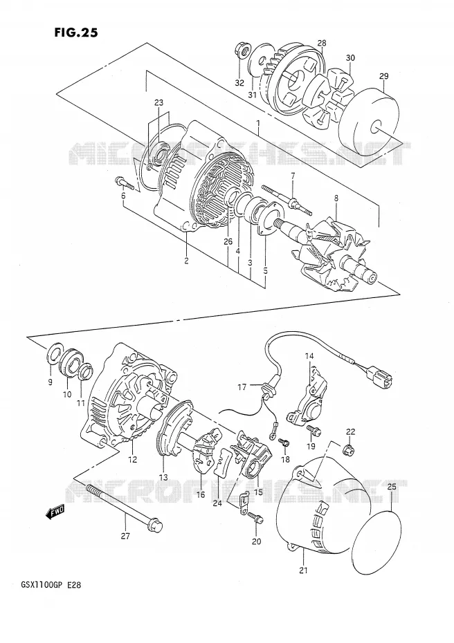 ALTERNATOR Suzuki MOTO 1100 GSX-G 1993  GSX1100GP(E28)
