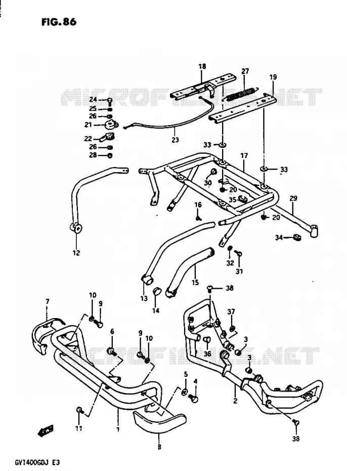 BUMPER NO.2 Suzuki MOTO 1400 CAVALCADE 1987  GV1400GCH(G/H/J)
