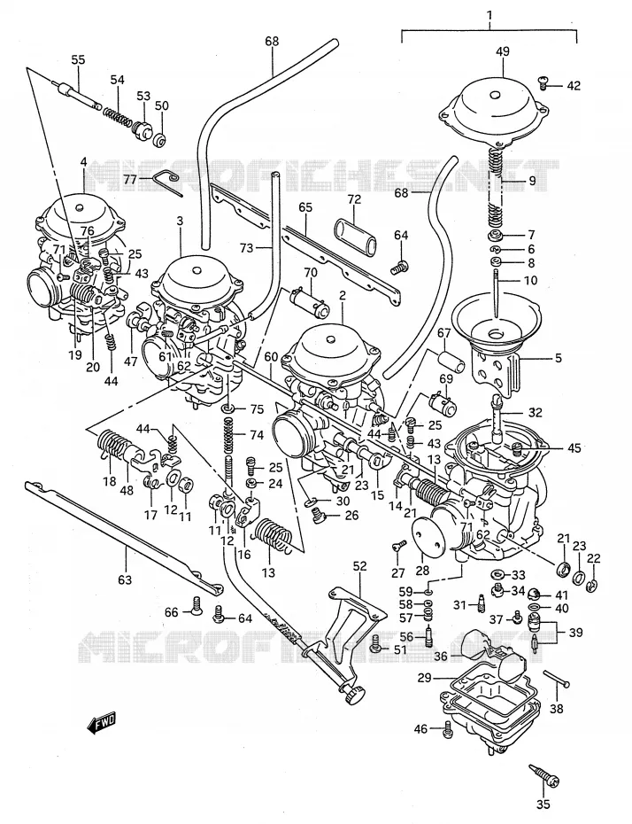 CARBURETOR Suzuki MOTO 1100 GSX-F 1991  GSX1100FM(E28)