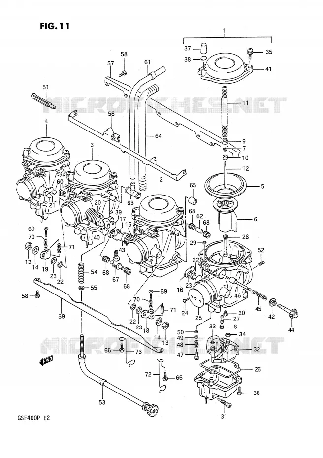 CARBURETOR Suzuki MOTO 400 BANDIT 1992  GSF400N(E2)