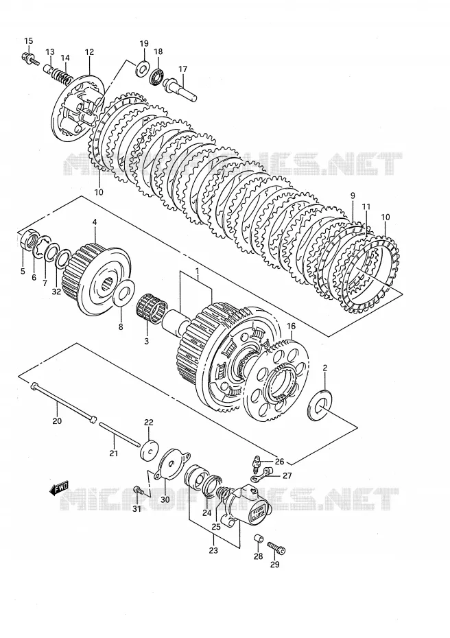 CLUTCH Suzuki MOTO 1100 GSX-F 1991  GSX1100FM(E28)