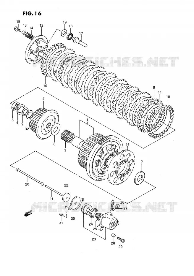 CLUTCH Suzuki MOTO 1100 GSX-F 1993  GSX1100FP(E2)