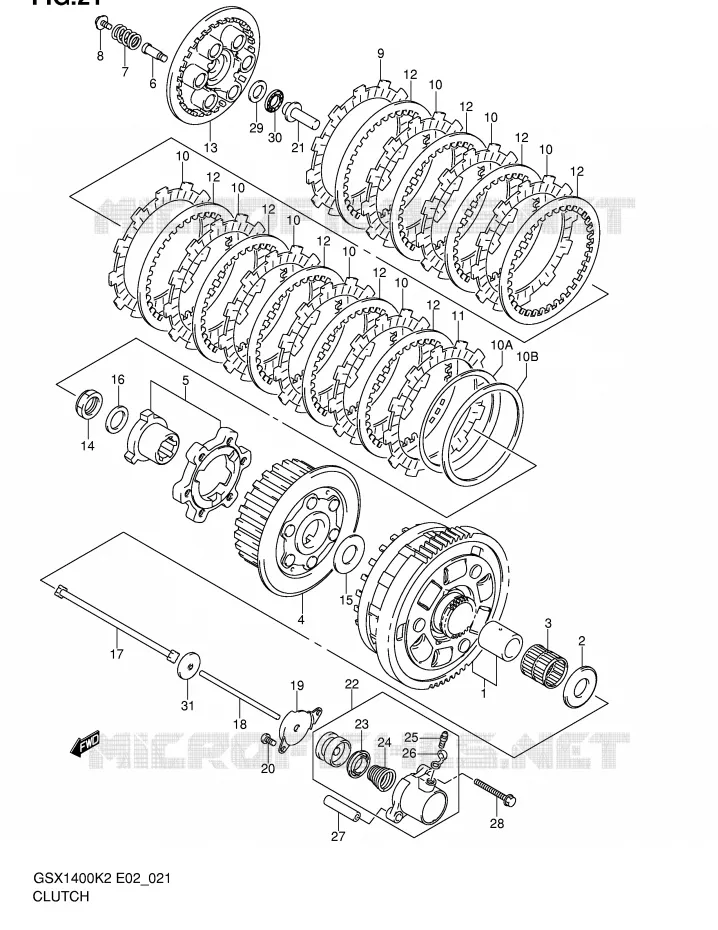 CLUTCH Suzuki MOTO 1400 GSX 2003  GSX1400U1K3(E2)