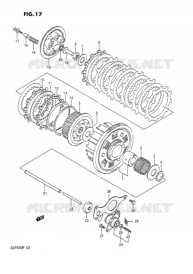 CLUTCH Suzuki MOTO 400 BANDIT 1992  GSF400N(E2)