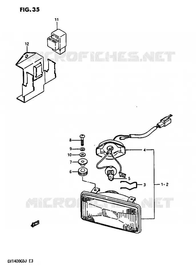 CORNERING LAMP GV1400GCG/GCH Suzuki MOTO 1400 CAVALCADE 1987  GV1400GDH(G/H/J)