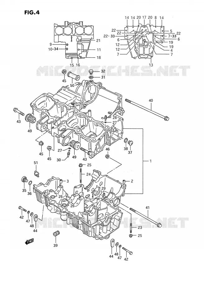 CRANKCASE Suzuki MOTO 1100 GSX-F 1991  GSX1100FM(E2)