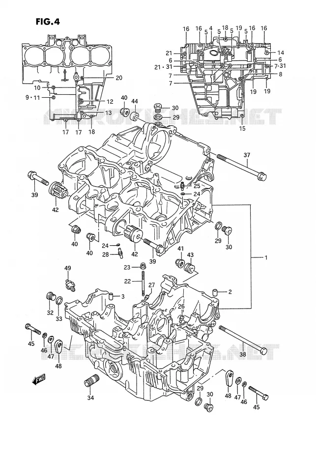 CRANKCASE Suzuki MOTO 1100 GSX-G 1992  GSX1100GN(E2)