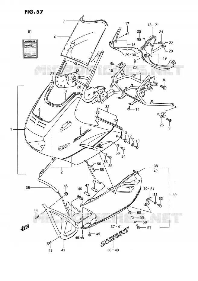 FAIRING (MODEL J 24V,24D) Suzuki MOTO 1100 GSX-F 1991  GSX1100FM(E2)