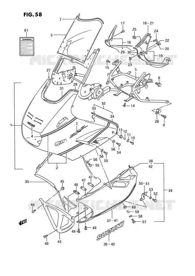 FAIRING (MODEL J 9RD) Suzuki MOTO 1100 GSX-F 1993  GSX1100FP(E2)