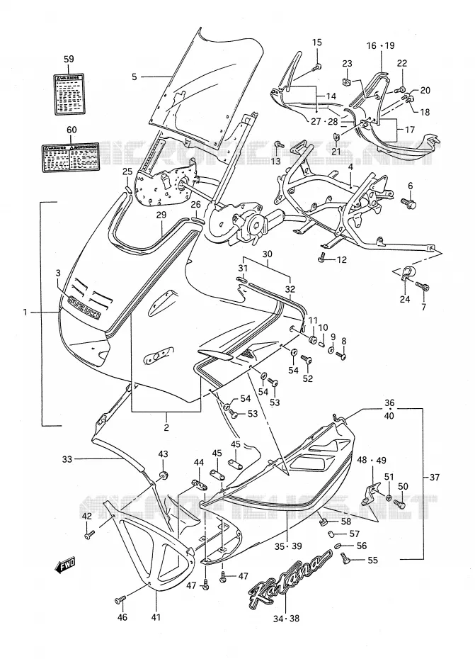 FAIRING (MODEL L) Suzuki MOTO 1100 GSX-F 1993  GSX1100FP(E28)