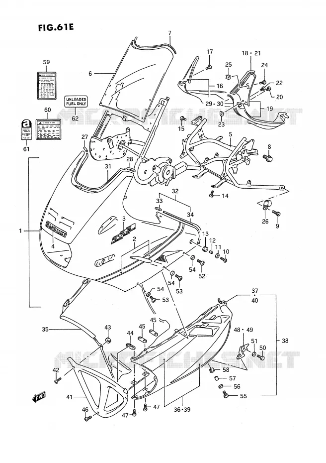 FAIRING (MODEL N/P) Suzuki MOTO 1100 GSX-F 1991  GSX1100FM(E2)