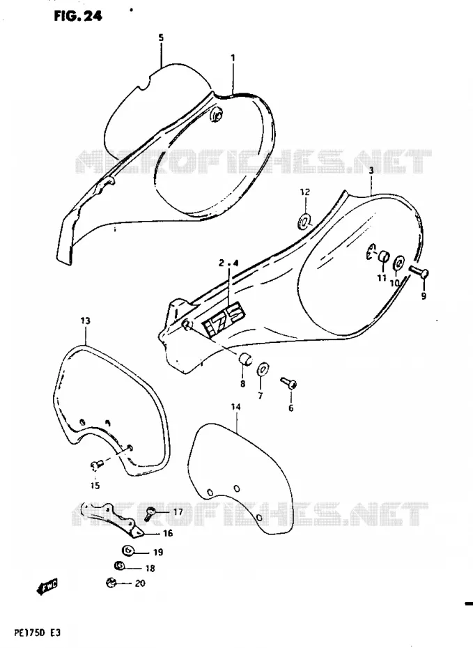 FRAME COVER MODEL D Suzuki MOTO 175 PE 1983  PE175D(Z/D)