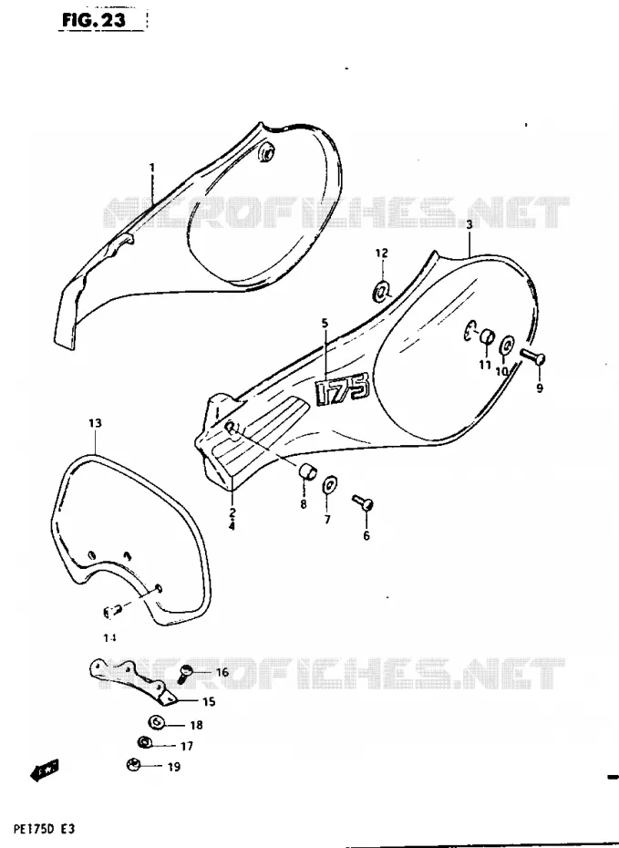 FRAME COVER MODEL Z Suzuki MOTO 175 PE 1982  PE175Z(Z/D)