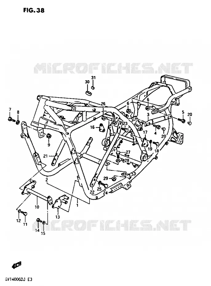 FRAME Suzuki MOTO 1400 CAVALCADE 1987  GV1400GCH(G/H/J)