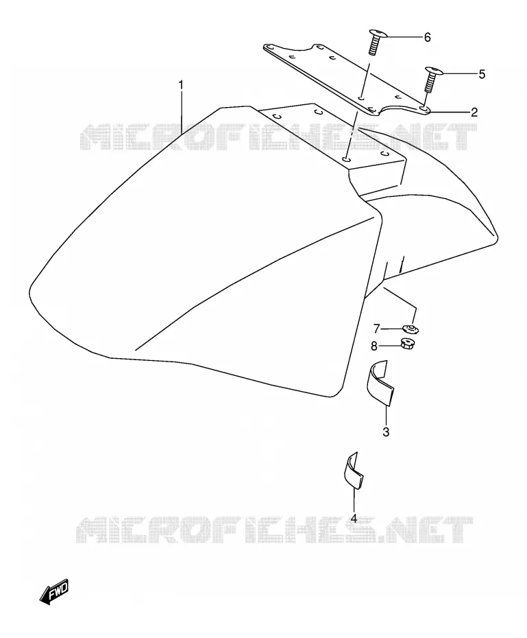 FRONT FENDER (MODEL S/T) Suzuki MOTO 600 GSX-F 1992  GSX600FUN(E2)