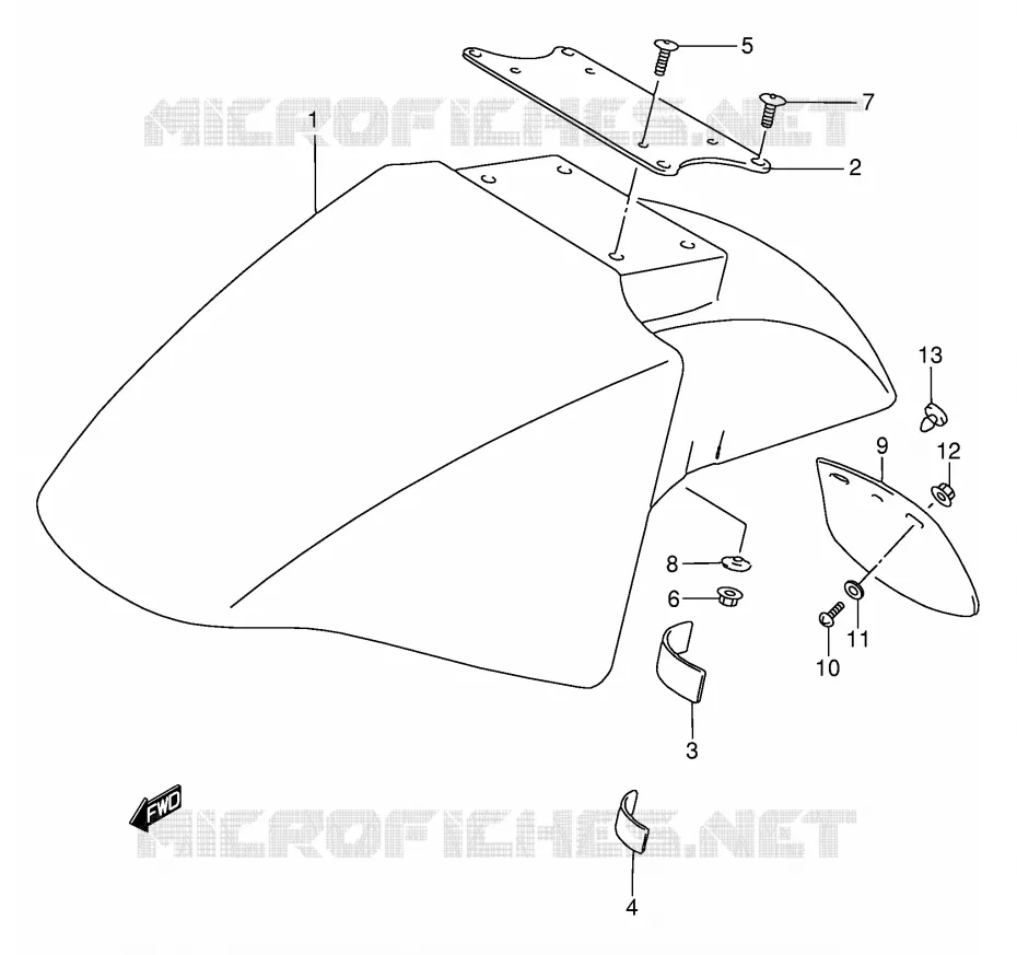 FRONT FENDER (MODEL S/T) Suzuki MOTO 750 GSX-F 1991  GSX750FM(E2)