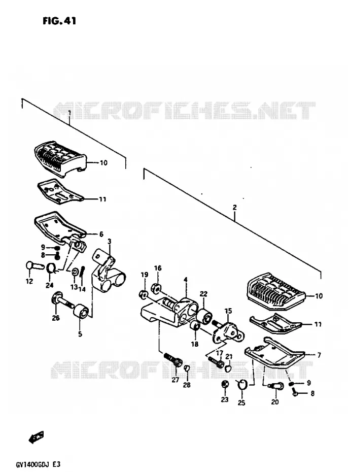 FRONT FOOTREST Suzuki MOTO 1400 CAVALCADE 1987  GV1400GTH(G/H/J)