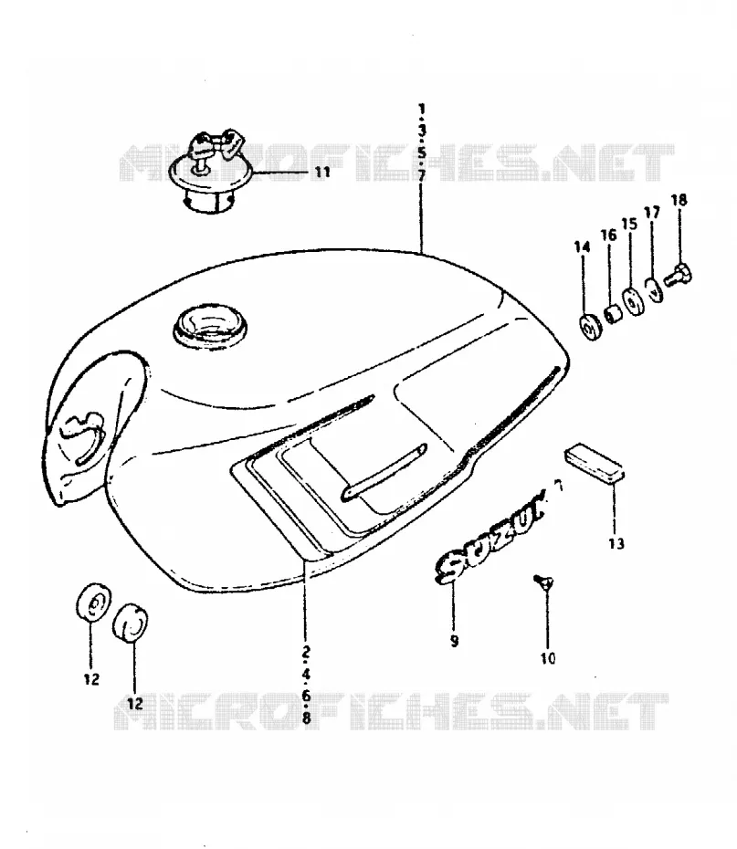 FUEL TANK (GSX400EX) Suzuki MOTO 400 GSX 1996  GSX400ST(T/X)