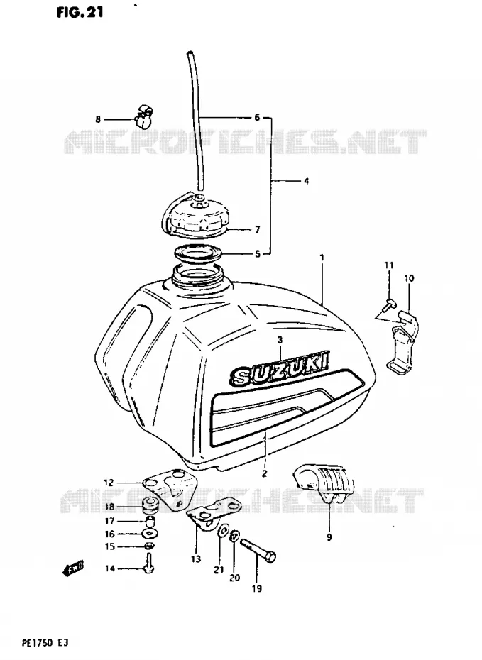 FUEL TANK MODEL D Suzuki MOTO 175 PE 1982  PE175Z(Z/D)