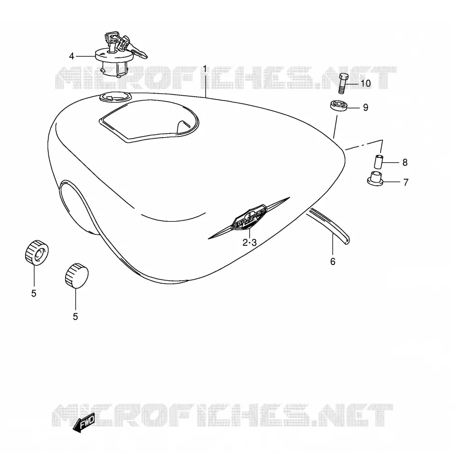 FUEL TANK (MODEL K5/K6/K7/K8) Suzuki MOTO 650 BOULEVARD 2007  LS650K7(E3/E28)