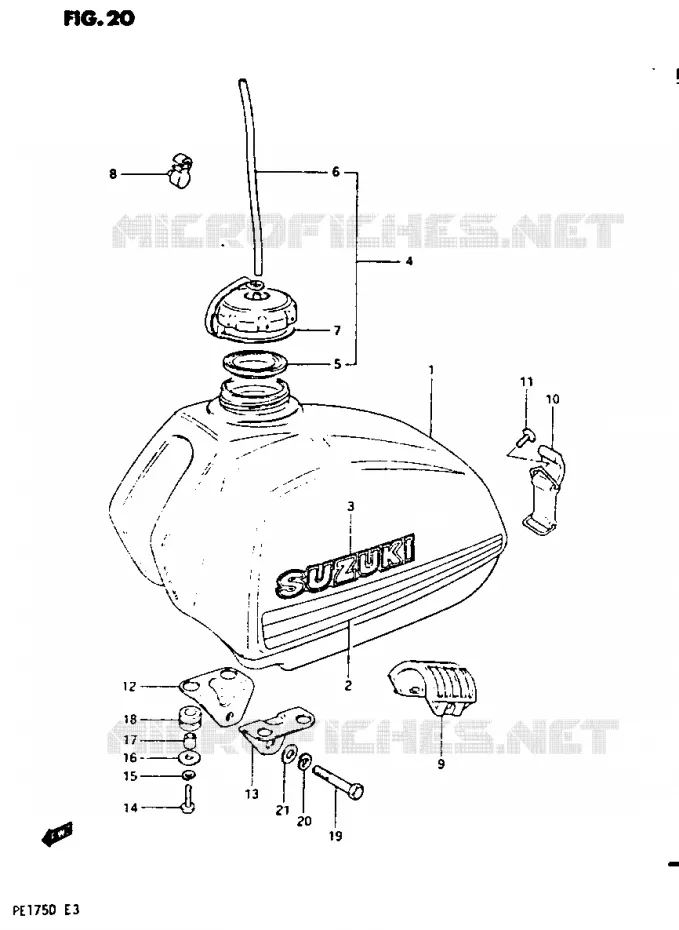 FUEL TANK MODEL Z Suzuki MOTO 175 PE 1983  PE175D(Z/D)