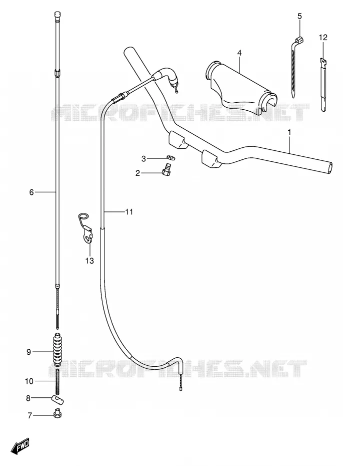 HANDLEBAR/CABLE Suzuki MOTO 50 JR 2000  JR50Y(P3/P28)