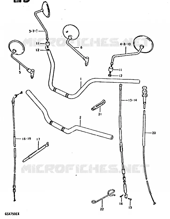 HANDLEBAR Suzuki MOTO 750 GSX-E 1981  GSX750EX(T/X)