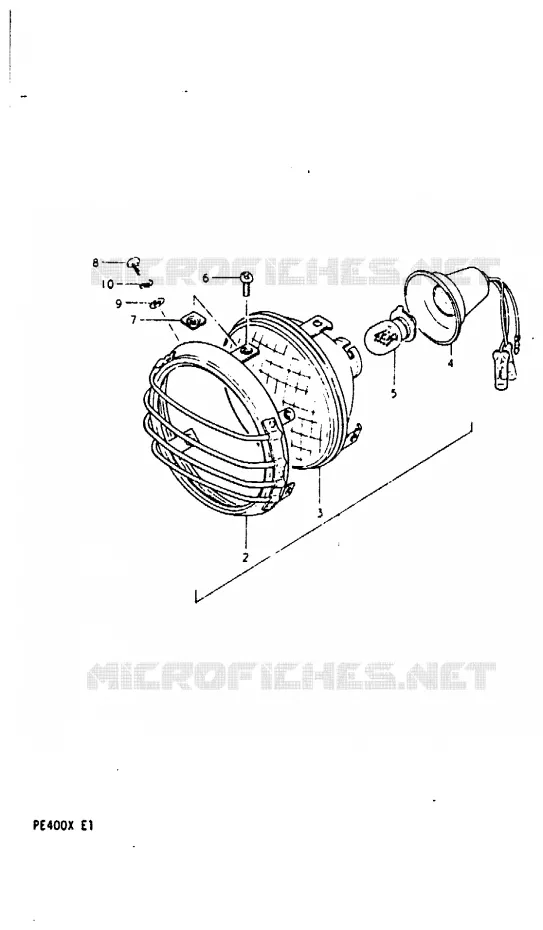 HEADLIGHT (E2) Suzuki MOTO 400 PE 1999  PE400X(T/X)