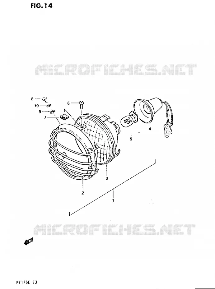 HEADLIGHT Suzuki MOTO 175 PE 1984  PE175E
