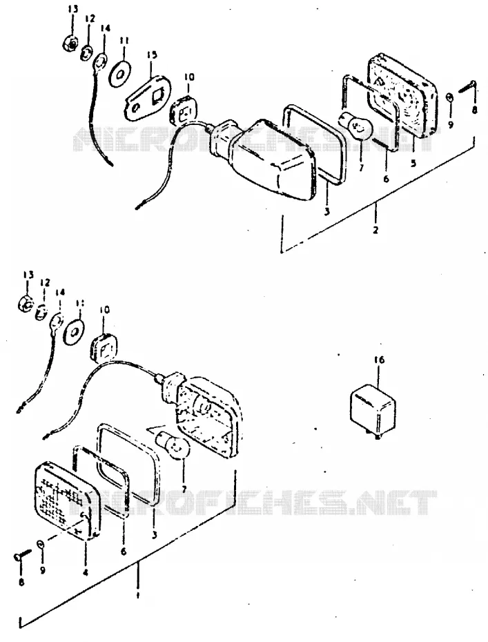 INDICATORS (MODEL X : E2) Suzuki MOTO 250 GT 1992  GT250N(N/X)