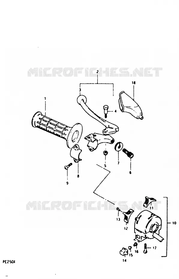 LEFT HANDLE - SWITCH (E2) Suzuki MOTO 250 PE 1981  PE250X(T/X)