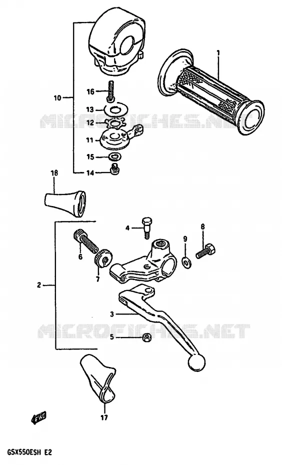 LEFT SWITCH - HANDGRIP (GSX550EF/EG) Suzuki MOTO 550 GSX-E 1987  GSX550ESH(F/G/H)