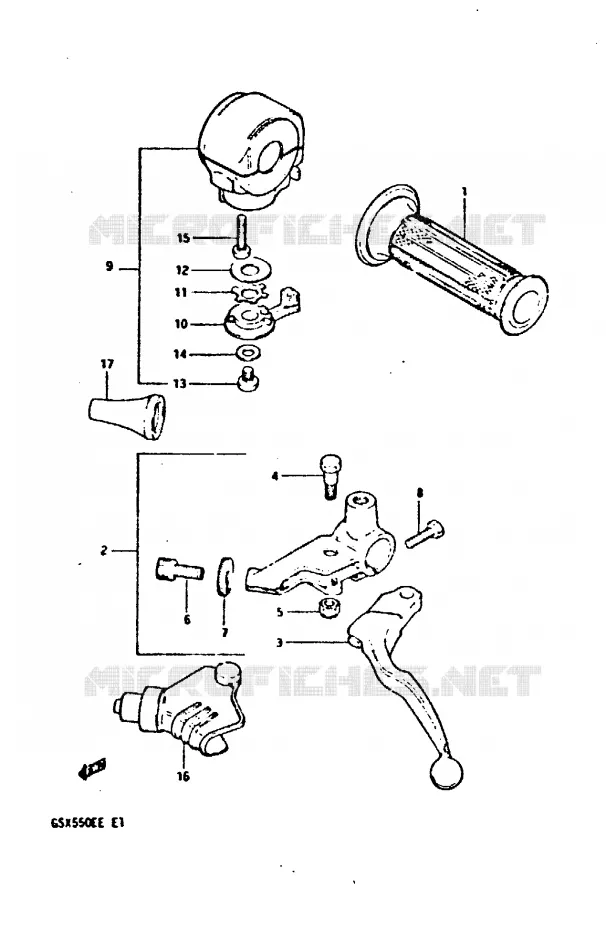 LEFT SWITCH - HANDGRIP (GSX550ESD/ESE/EFE) Suzuki MOTO 550 GSX-E 1983  GSX550ED(E1)