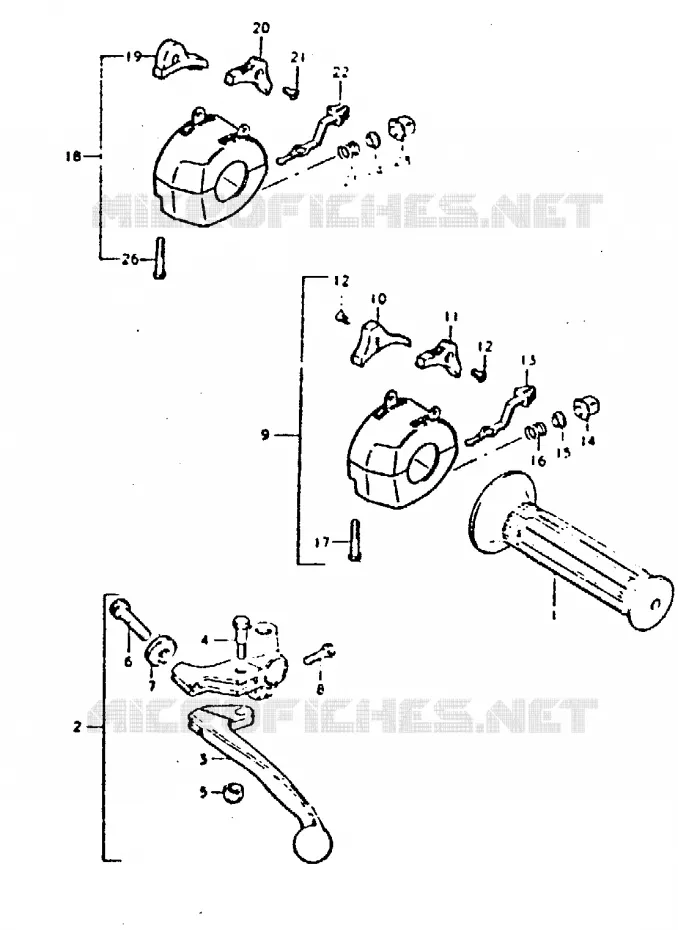 LEFT SWITCH - HANDGRIP (MODEL N) Suzuki MOTO 250 GT 1999  GT250EX(N/X)