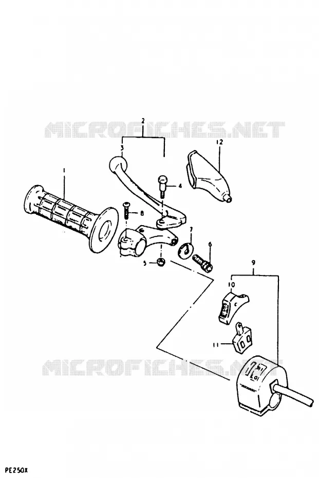 LEFT SWITCH - HANDGRIP (PE250T) Suzuki MOTO 250 PE 1980  PE250T(T/X)