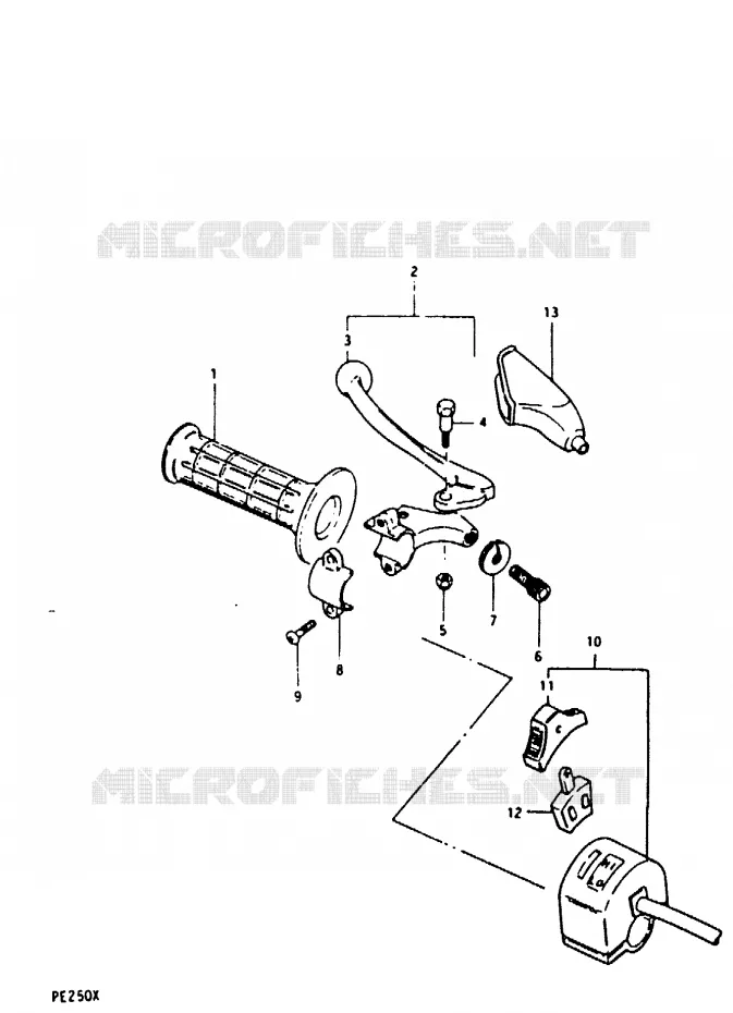 LEFT SWITCH - HANDGRIP (PE250X) Suzuki MOTO 250 PE 1980  PE250T(T/X)