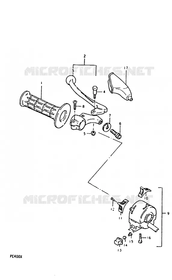 LEFT SWITCH - HANDGRIP (PE400TE2) Suzuki MOTO 400 PE 1996  PE400T(T/X)