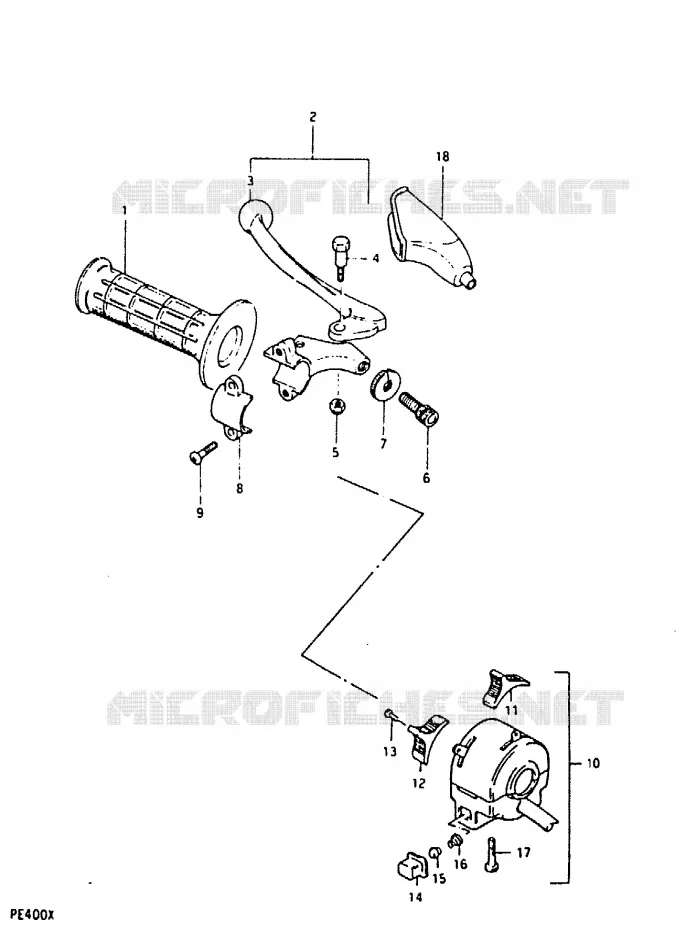 LEFT SWITCH - HANDGRIP (PE400XE2) Suzuki MOTO 400 PE 1996  PE400T(T/X)