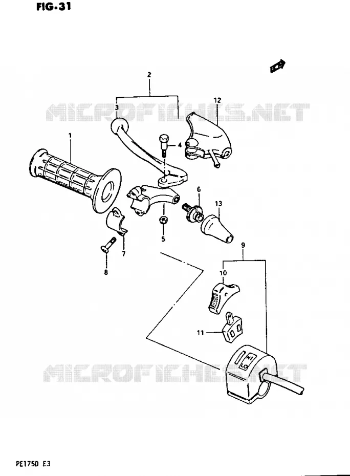 LEFT SWITCH - HANDGRIP Suzuki MOTO 175 PE 1983  PE175D(Z/D)