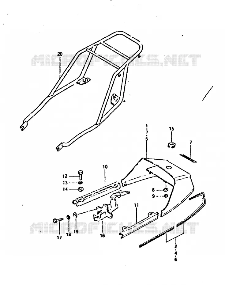 REAR FAIRING - SEAT COWL (MODEL X : 24L) Suzuki MOTO 750 GSX-E 1981  GSX750EX(T/X)