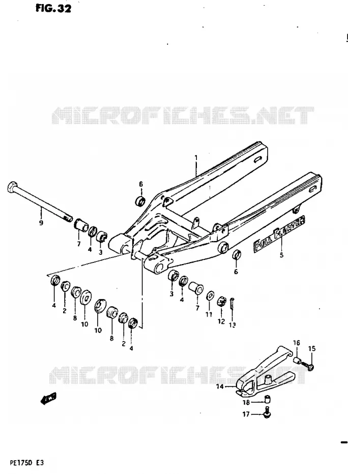 REAR SWINGING ARM MODEL Z Suzuki MOTO 175 PE 1983  PE175D(Z/D)