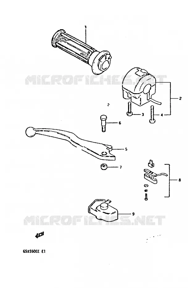 RIGHT SWITCH - HANDGRIP (GSX550ED/EE) Suzuki MOTO 550 GSX-E 1983  GSX550ESD(E1)