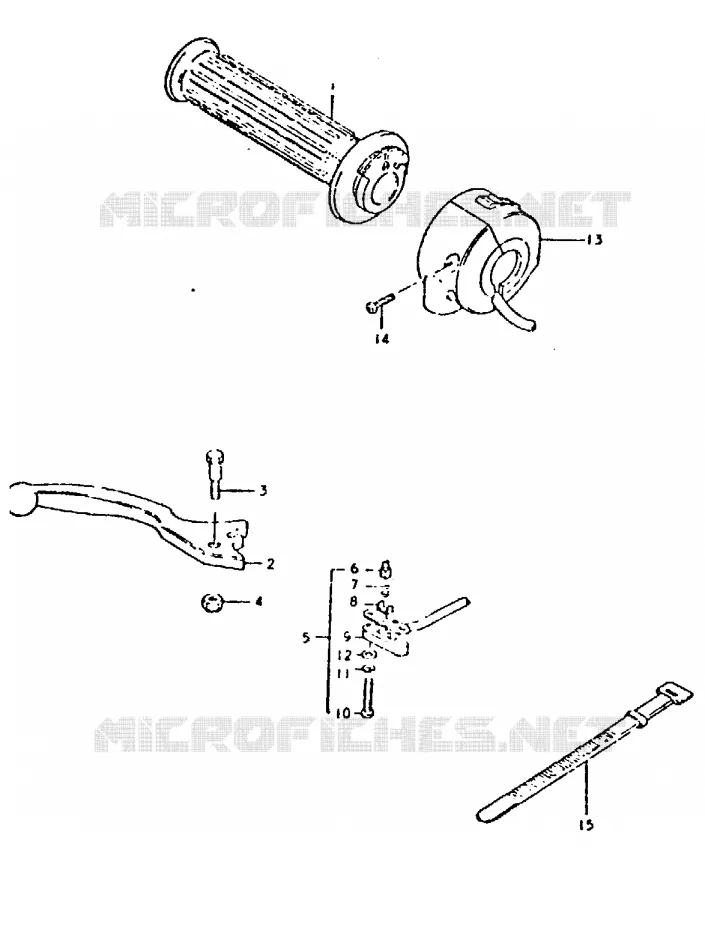 RIGHT SWITCH - HANDGRIP (MODEL X) Suzuki MOTO 250 GT 1992  GT250N(N/X)