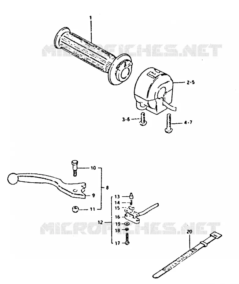 RIGHT SWITCH - HANDGRIP Suzuki MOTO 400 GSX 1980  GSX400SX(T/X)