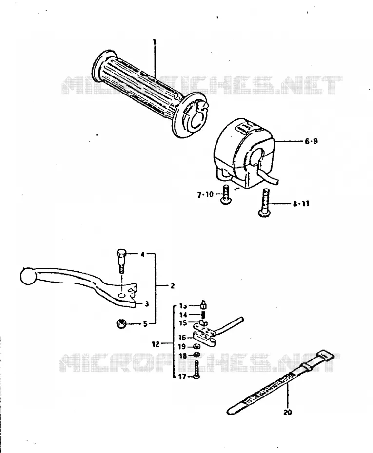 RIGHT SWITCH - HANDGRIP Suzuki MOTO 750 GSX 1980  GSX750T(T/X)